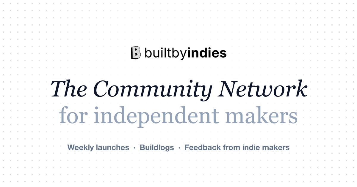 BuiltByIndies screenshot