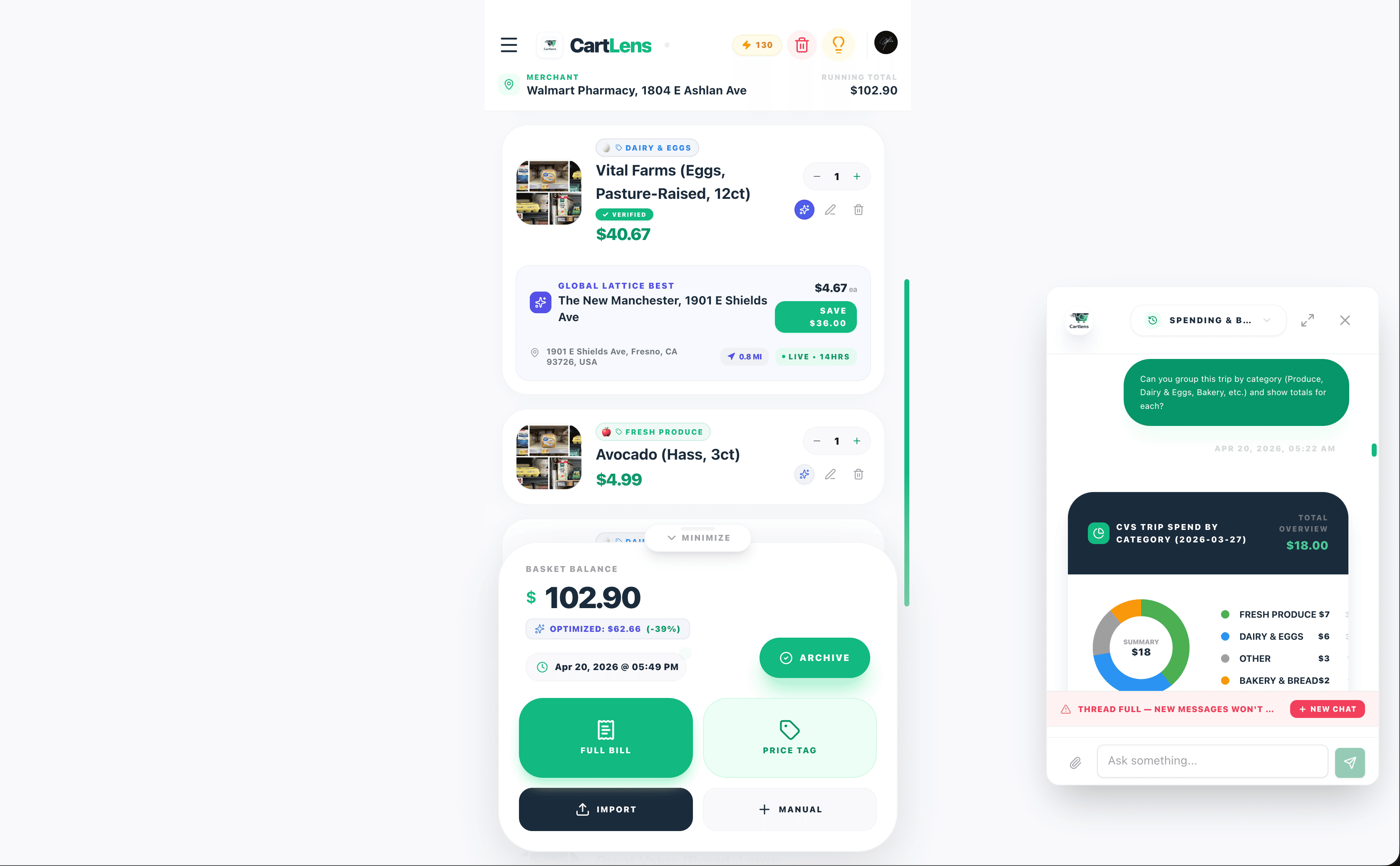 CartLens screenshot