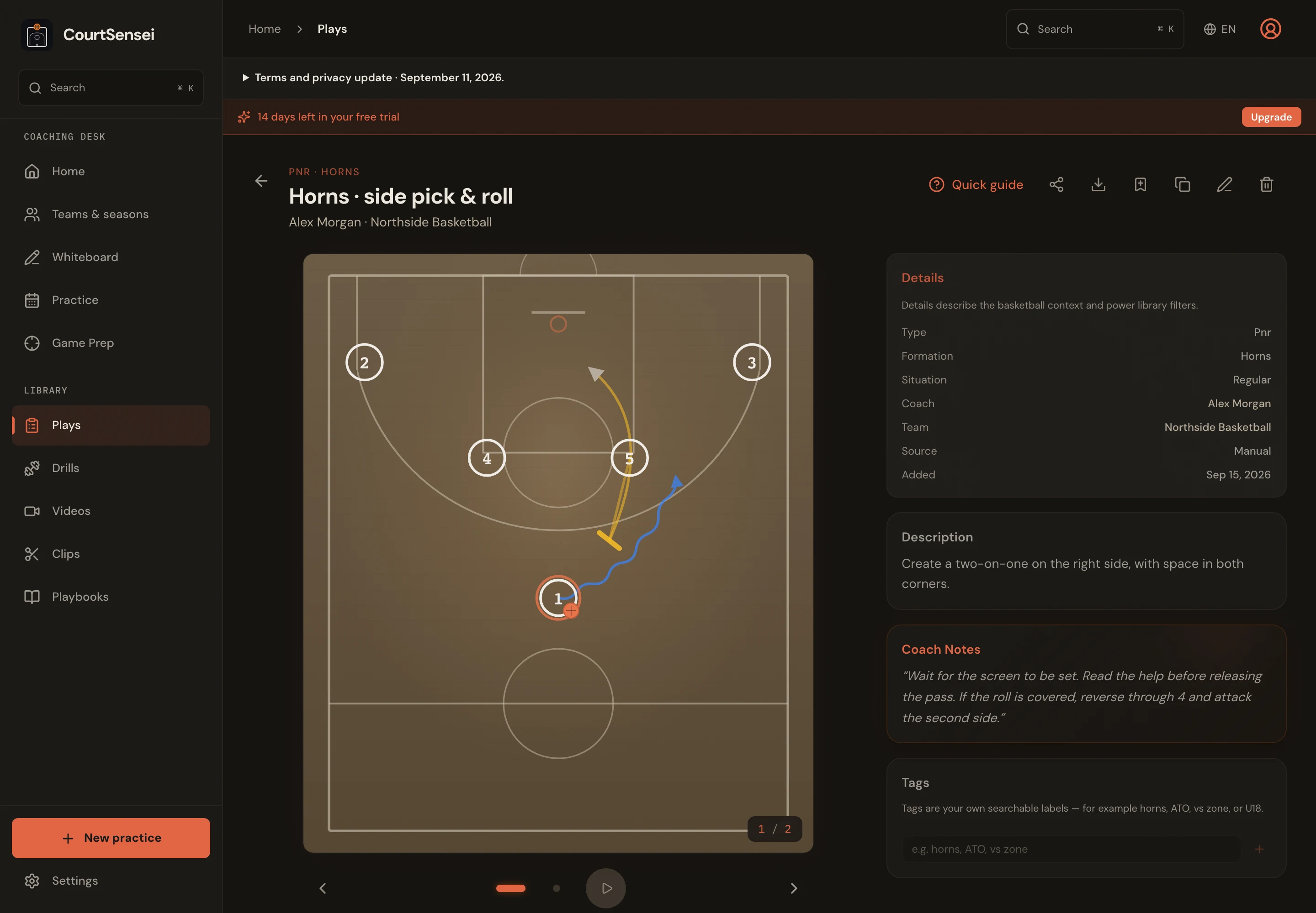 Screenshot of CourtSensei