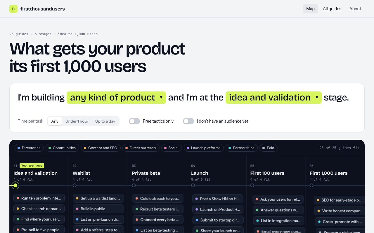 First 1,000 Users screenshot