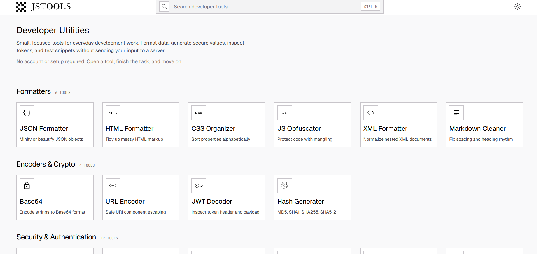 JavaScript Dev Tools screenshot