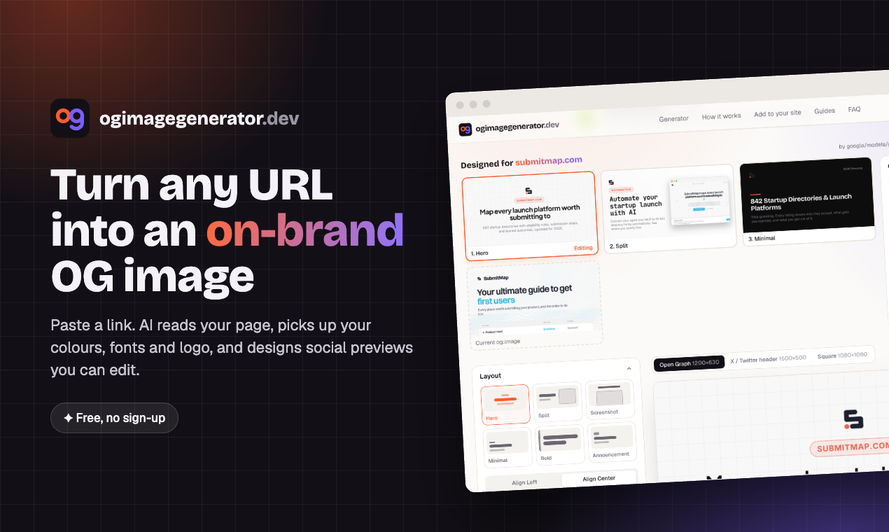 Screenshot of ogimagegenerator.dev