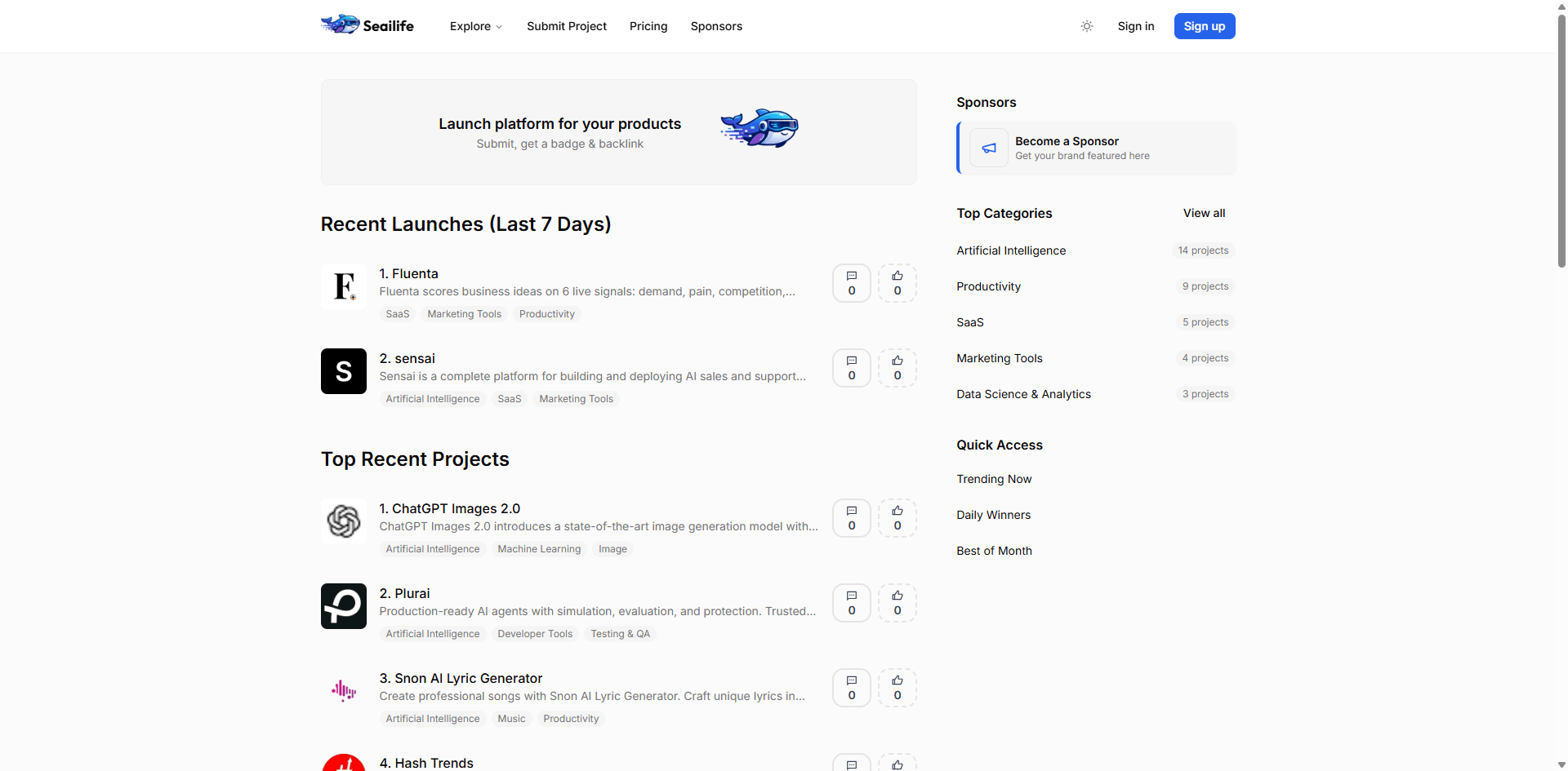 Screenshot of Seailife