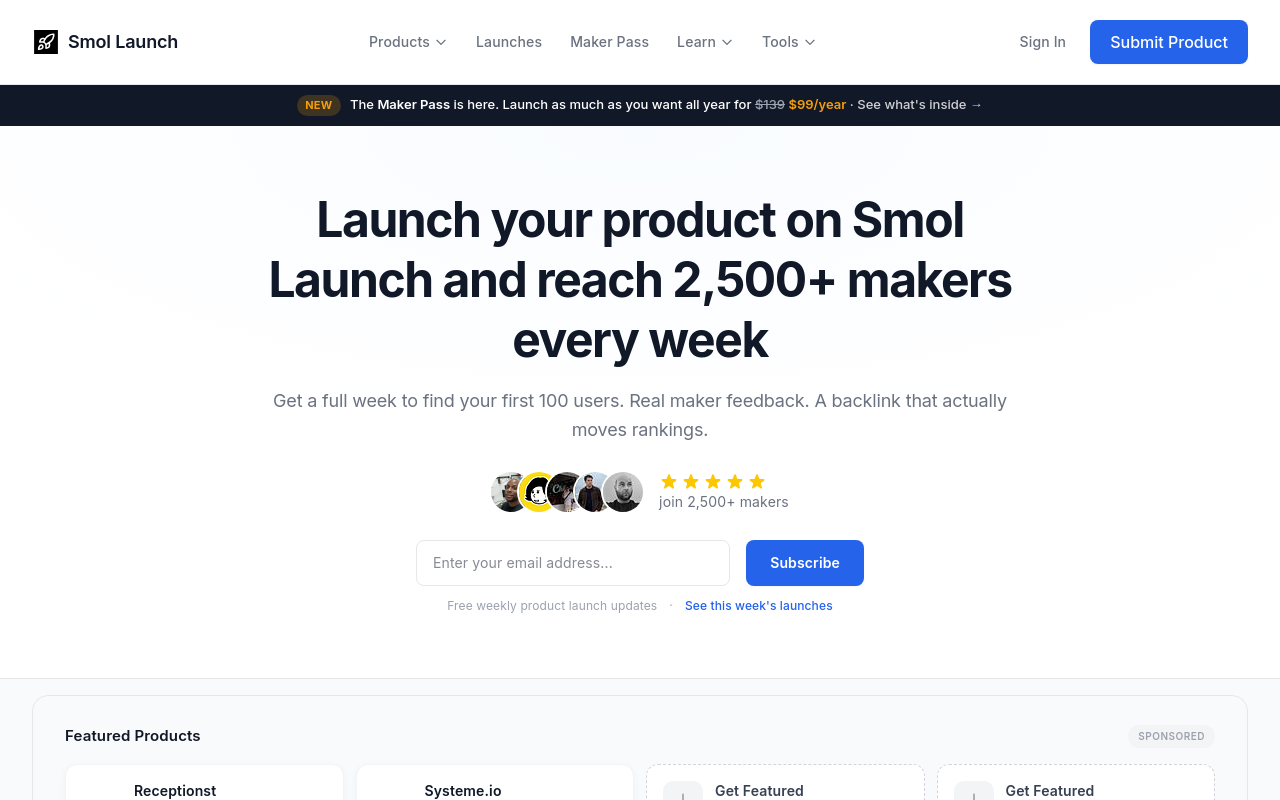 Smol Launch | Launch Your Product Weekly screenshot