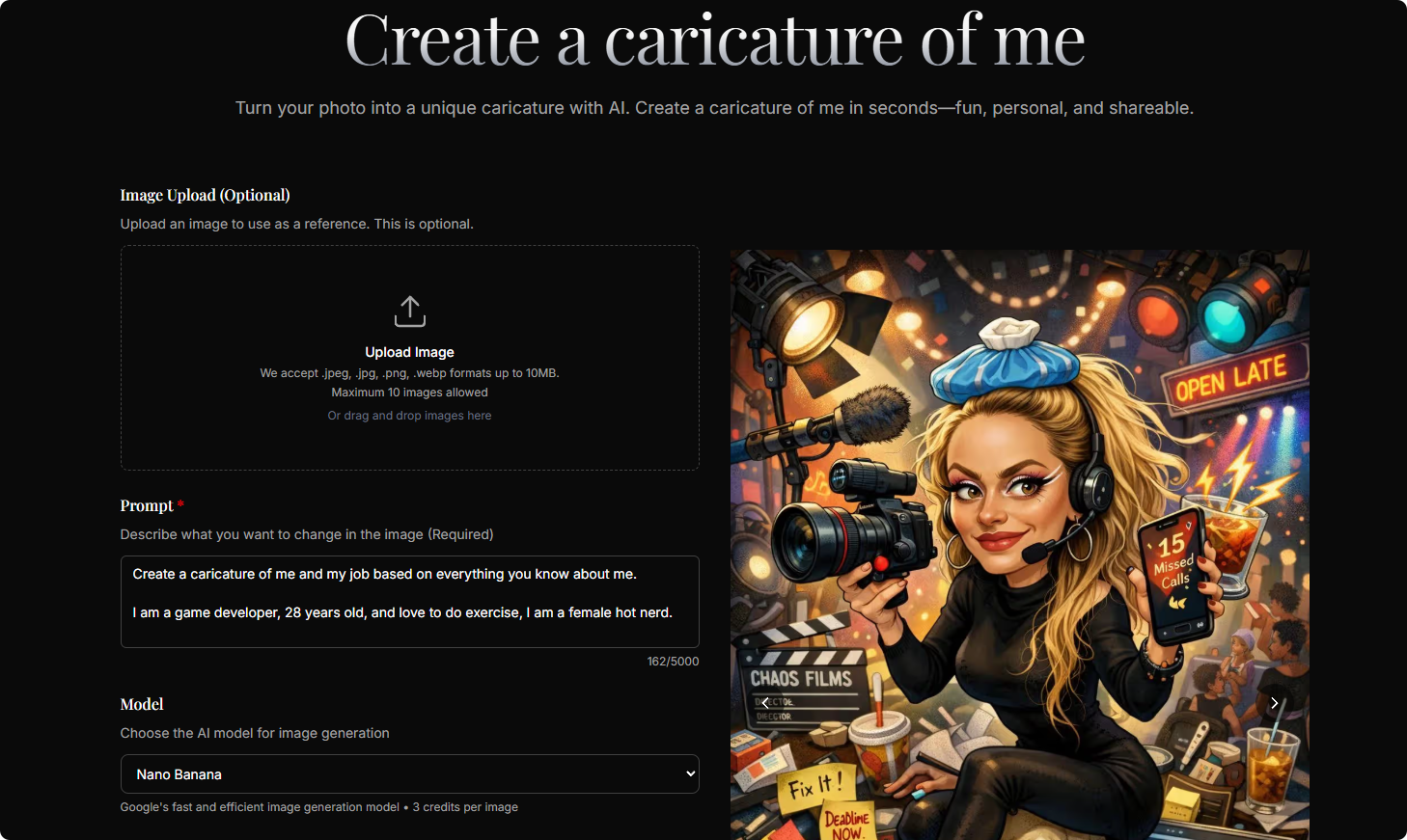 Create a Caricature of Me screenshot