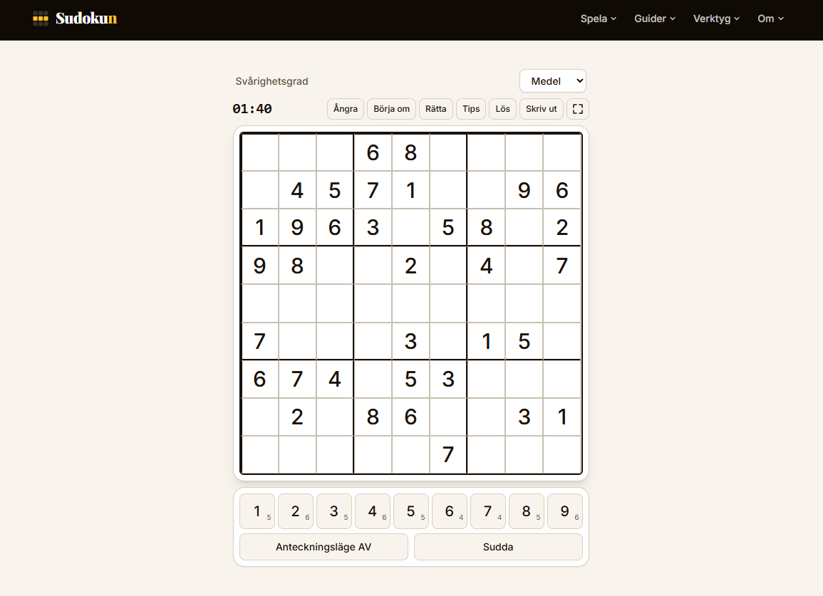 Screenshot of Sudokun