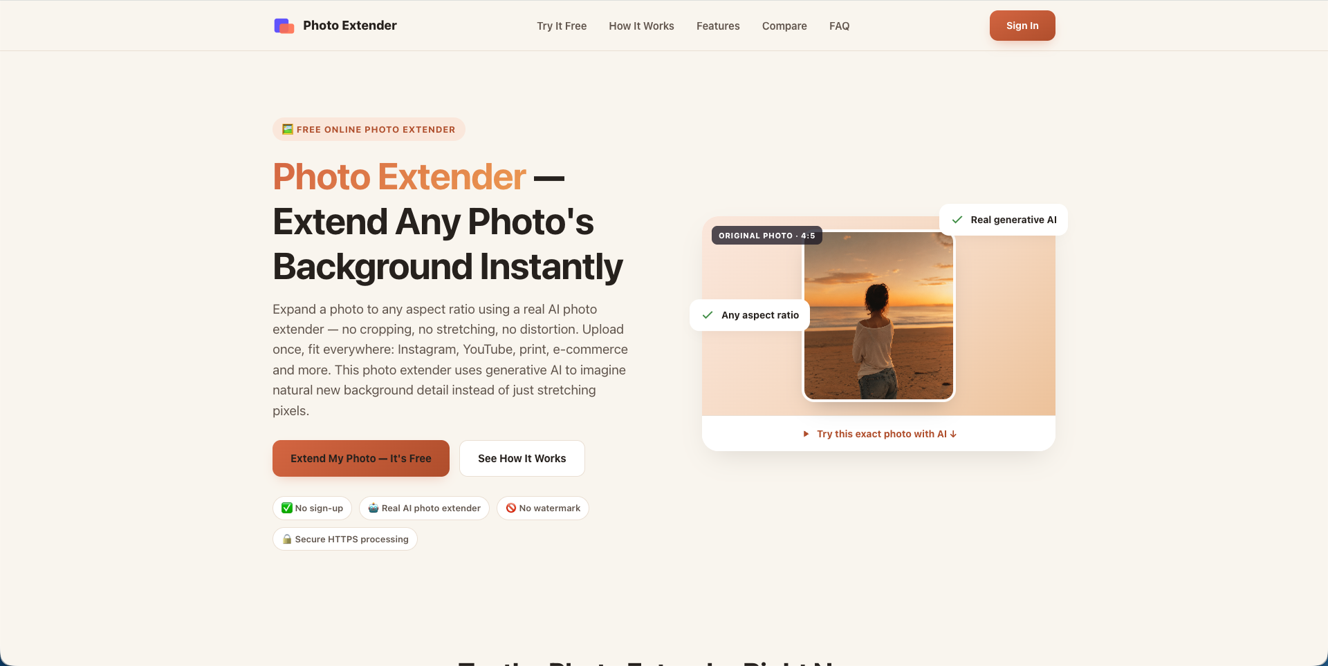Screenshot of Photo Extender