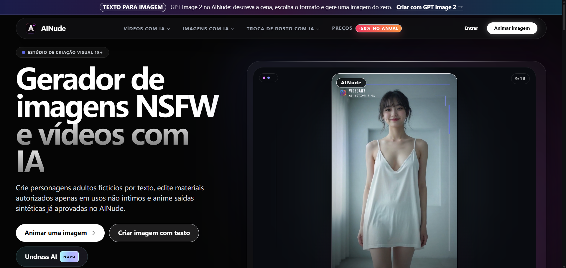 Screenshot of Nudeai