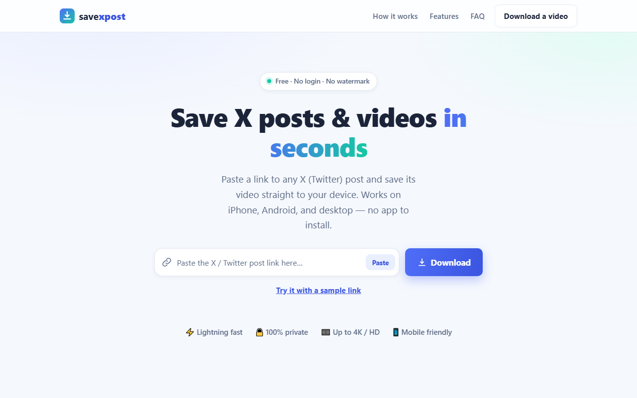 Screenshot of Save X post