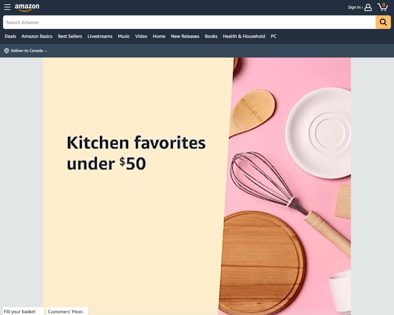 Screenshot of Amazon