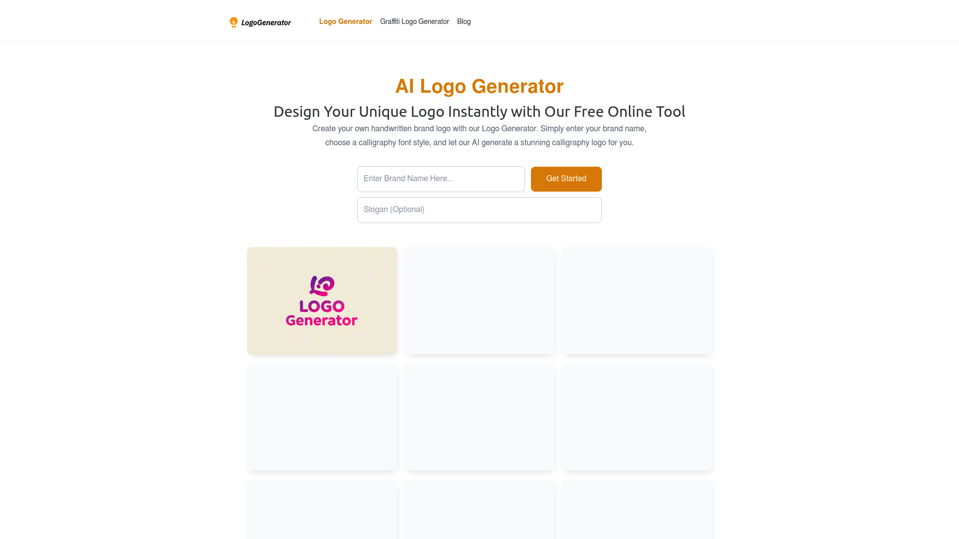 Screenshot of AI Logo Generator