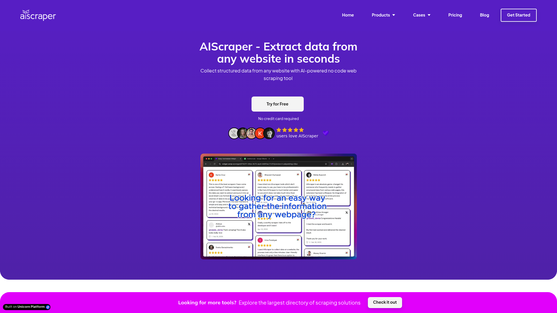 Screenshot of AIScraper