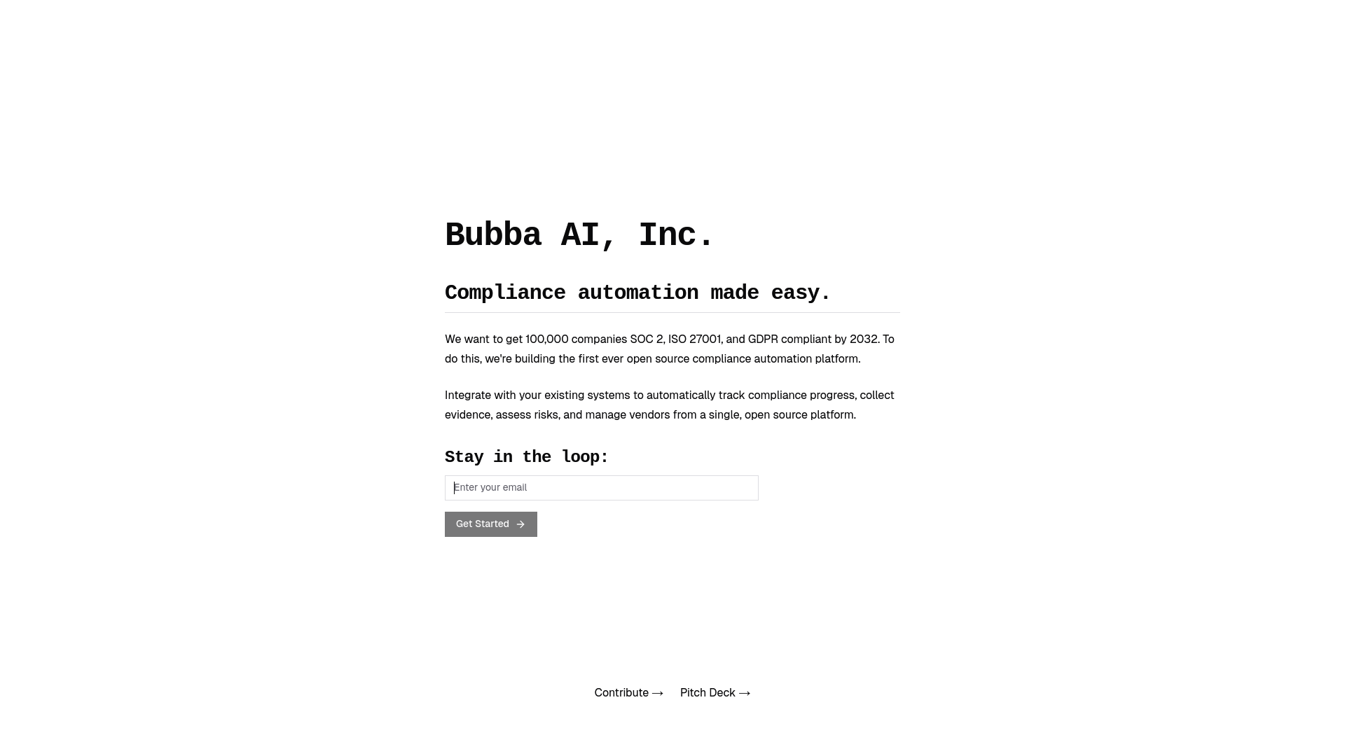 Screenshot of Bubba AI, Inc.