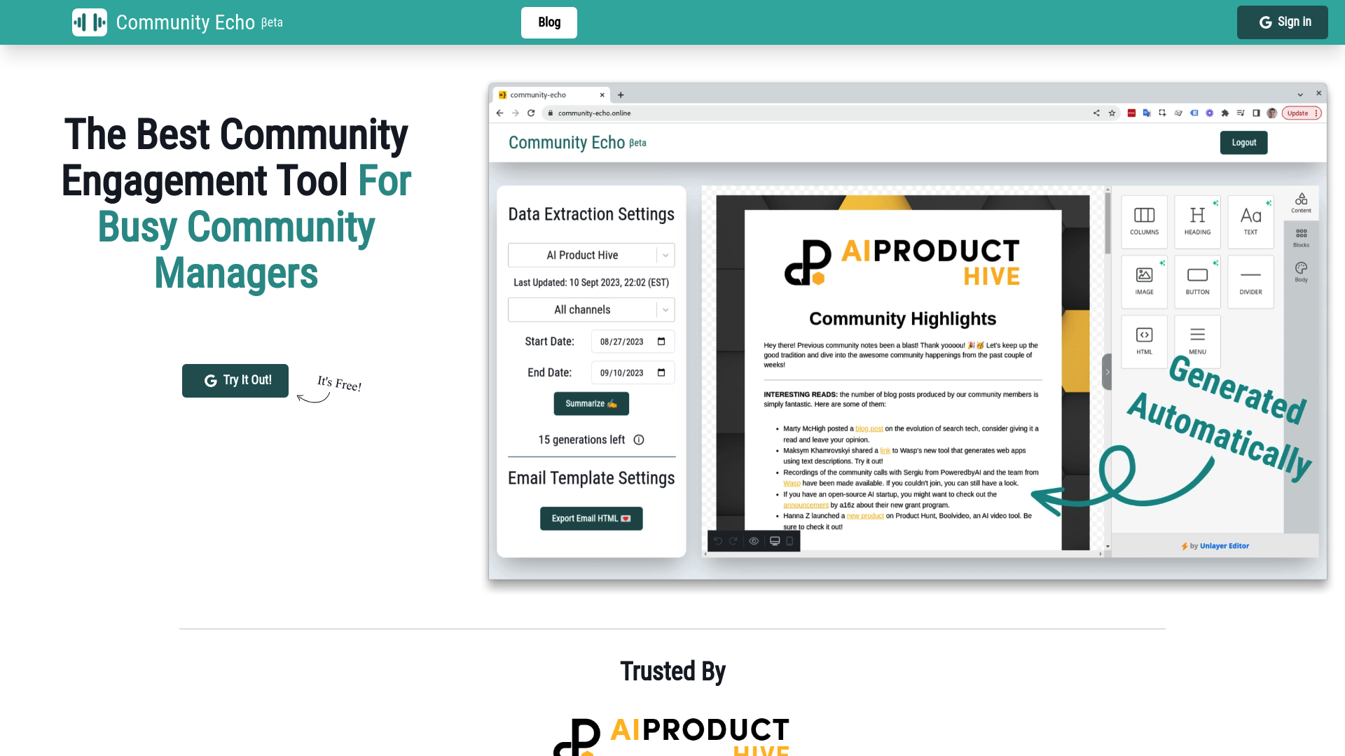 Screenshot of Community Echo