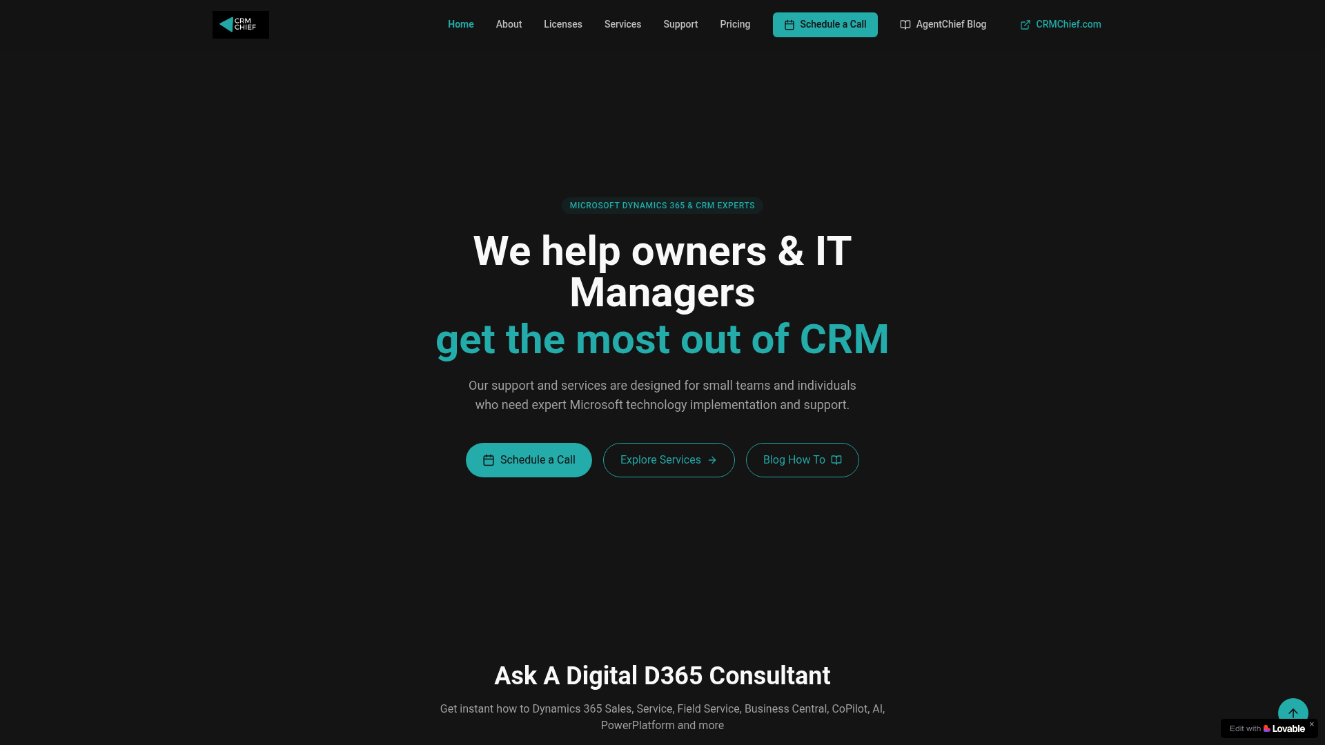 Screenshot of CRM Chief
