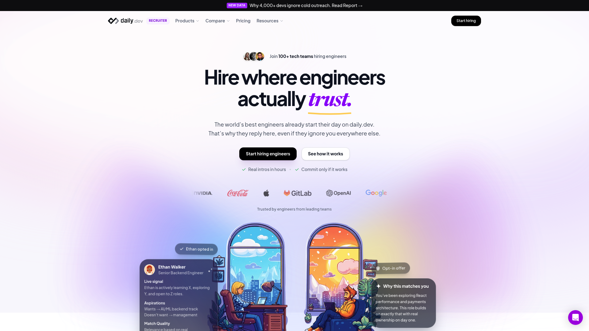 Screenshot of daily.dev Recruiter