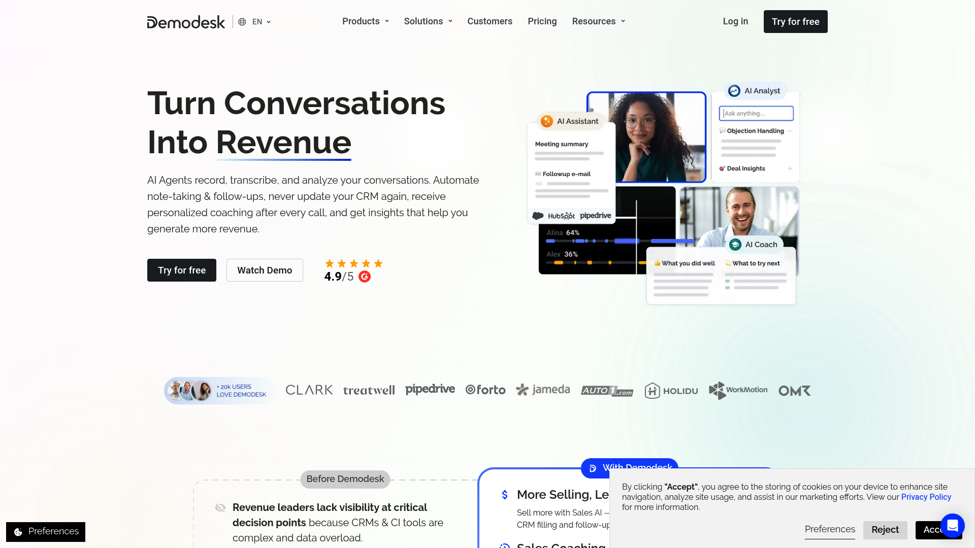 Screenshot of Demodesk