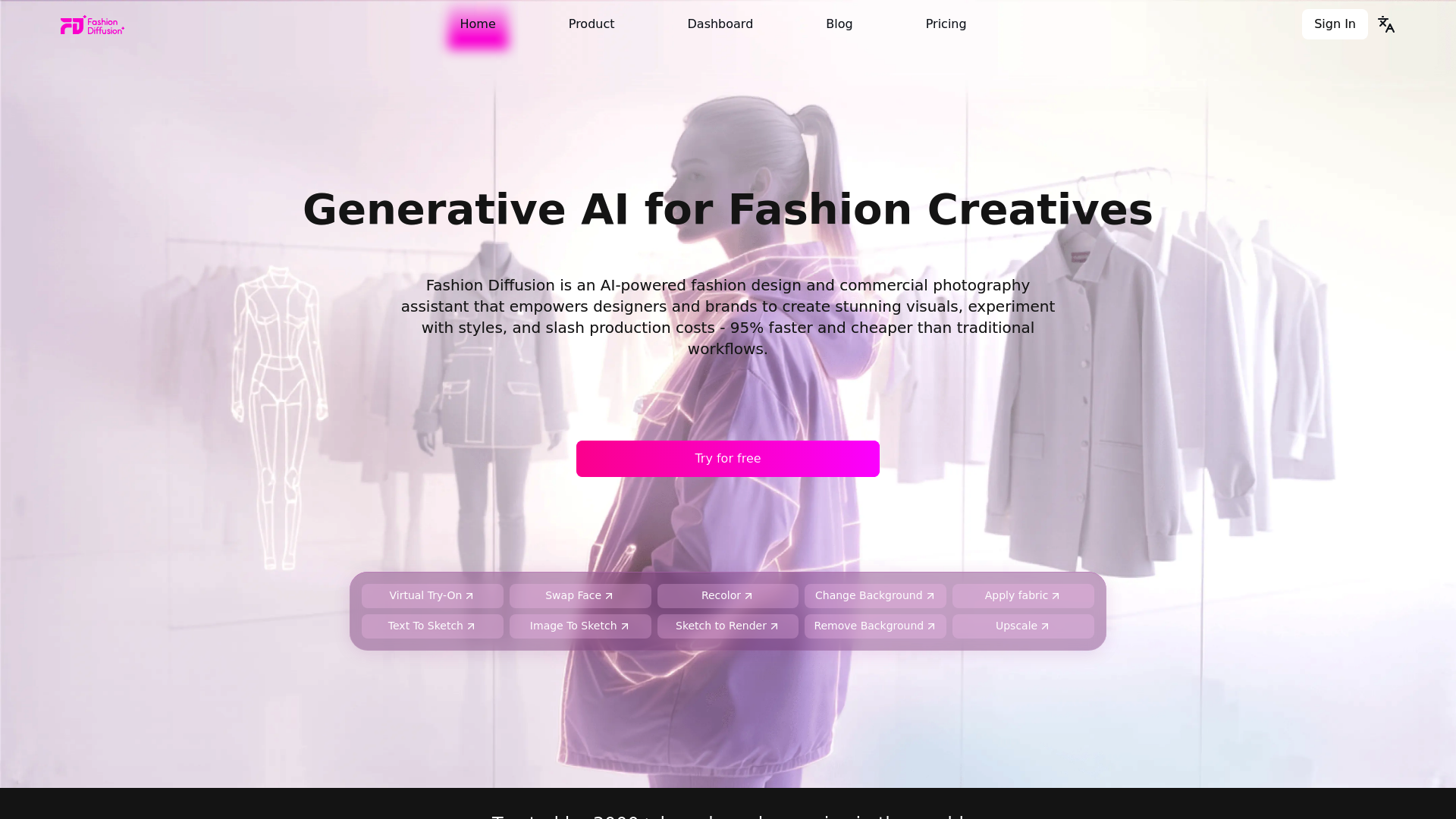 Screenshot of Fashion Diffusion