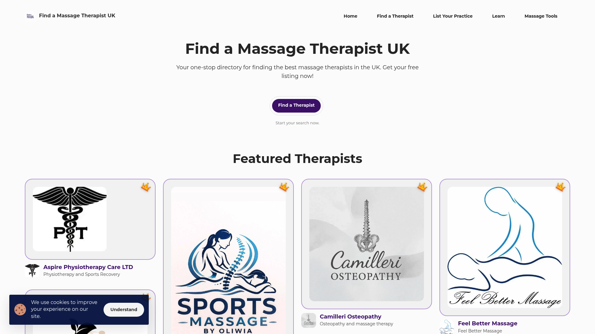 Find a Massage Therapist UK screenshot