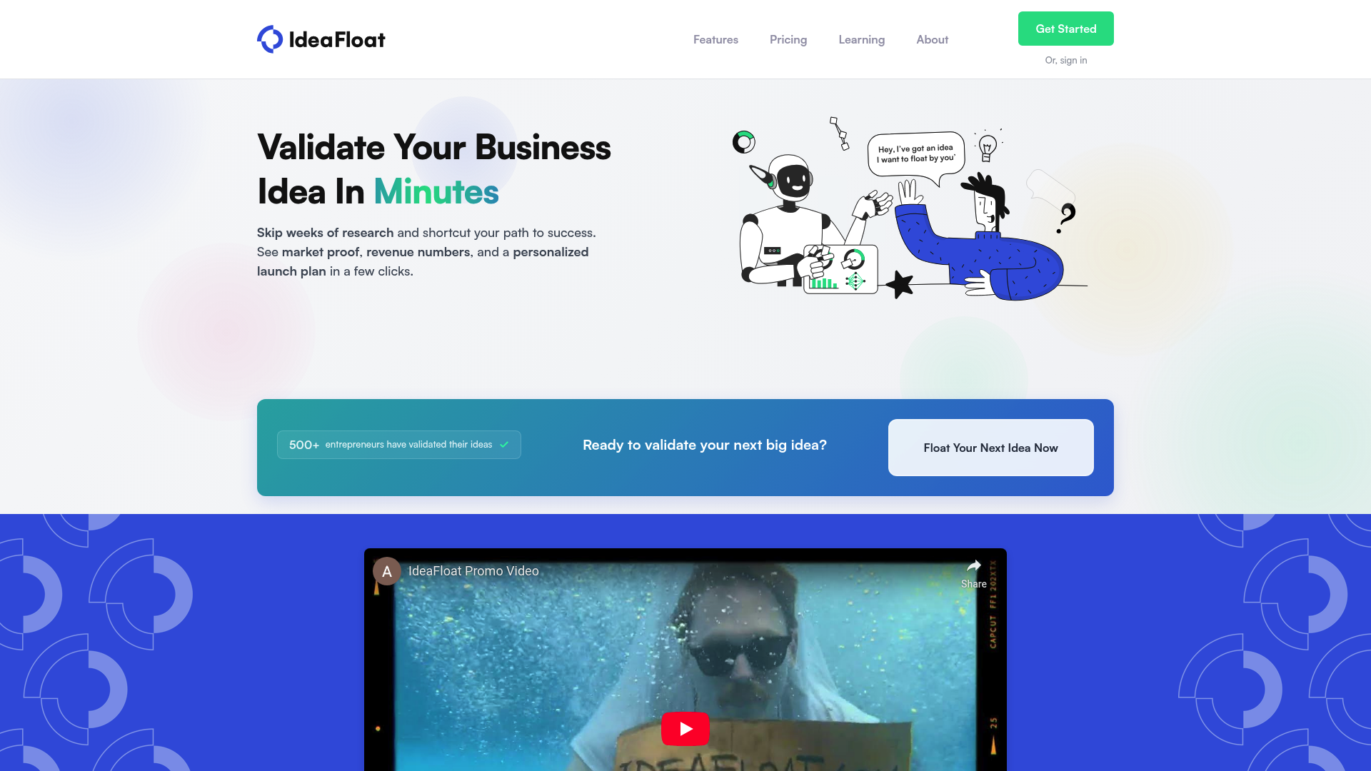 Screenshot of IdeaFloat