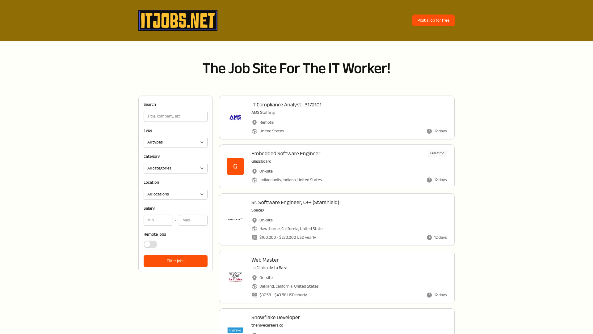 ITJobs.net screenshot