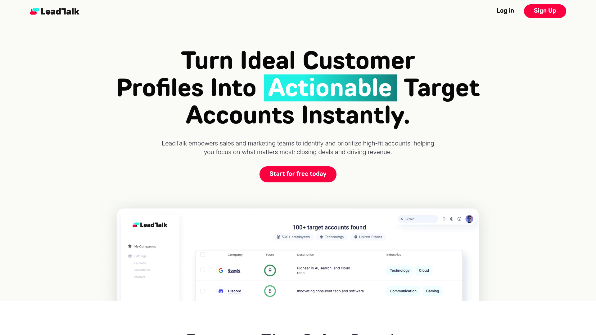 Screenshot of LeadTalk