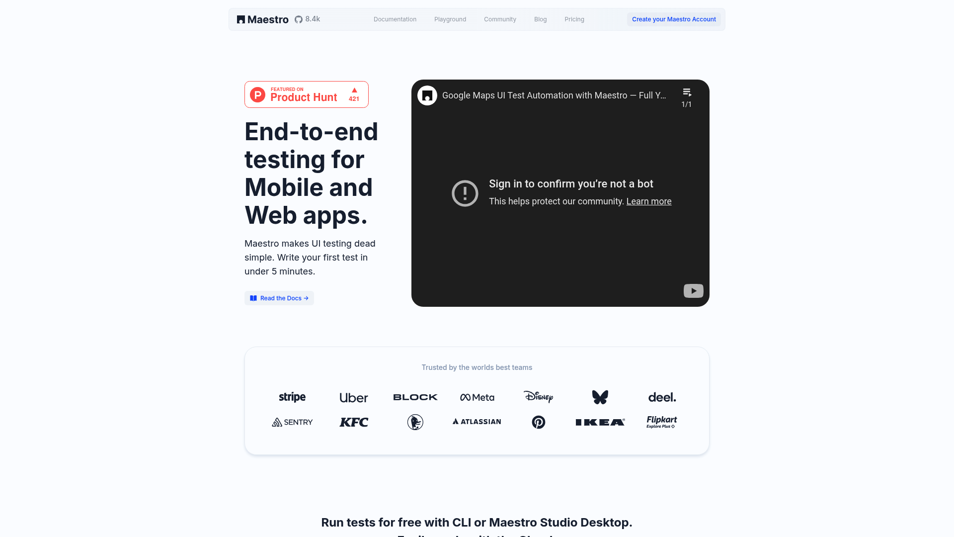 Screenshot of Maestro