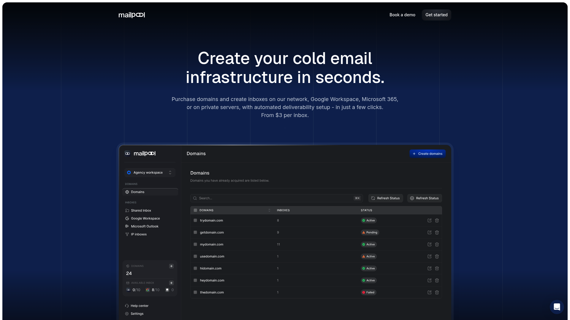 Screenshot of Mailpool