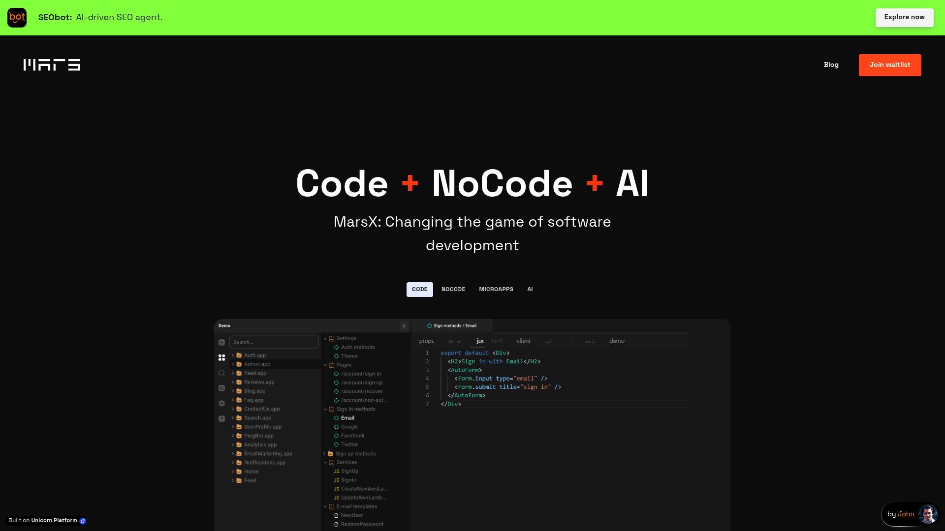 Screenshot of MarsX