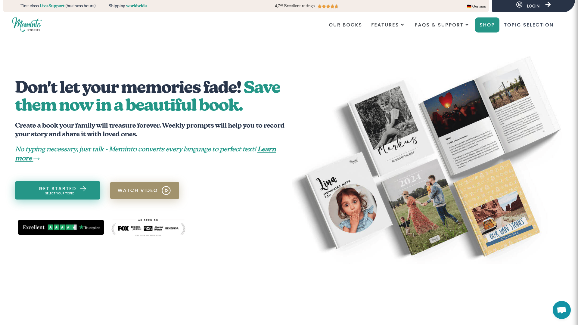 Screenshot of Meminto Stories