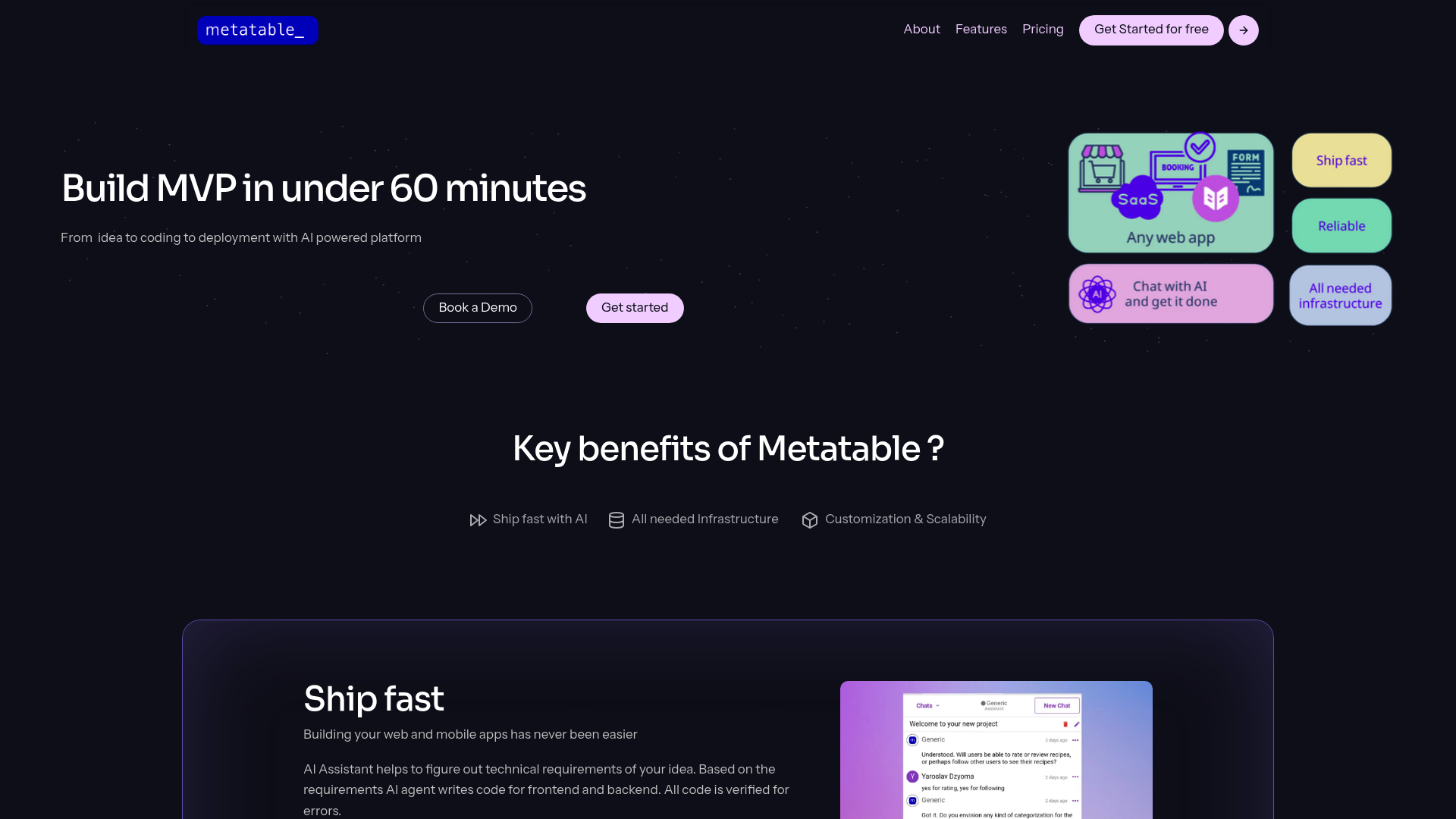 Screenshot of Metatable.ai