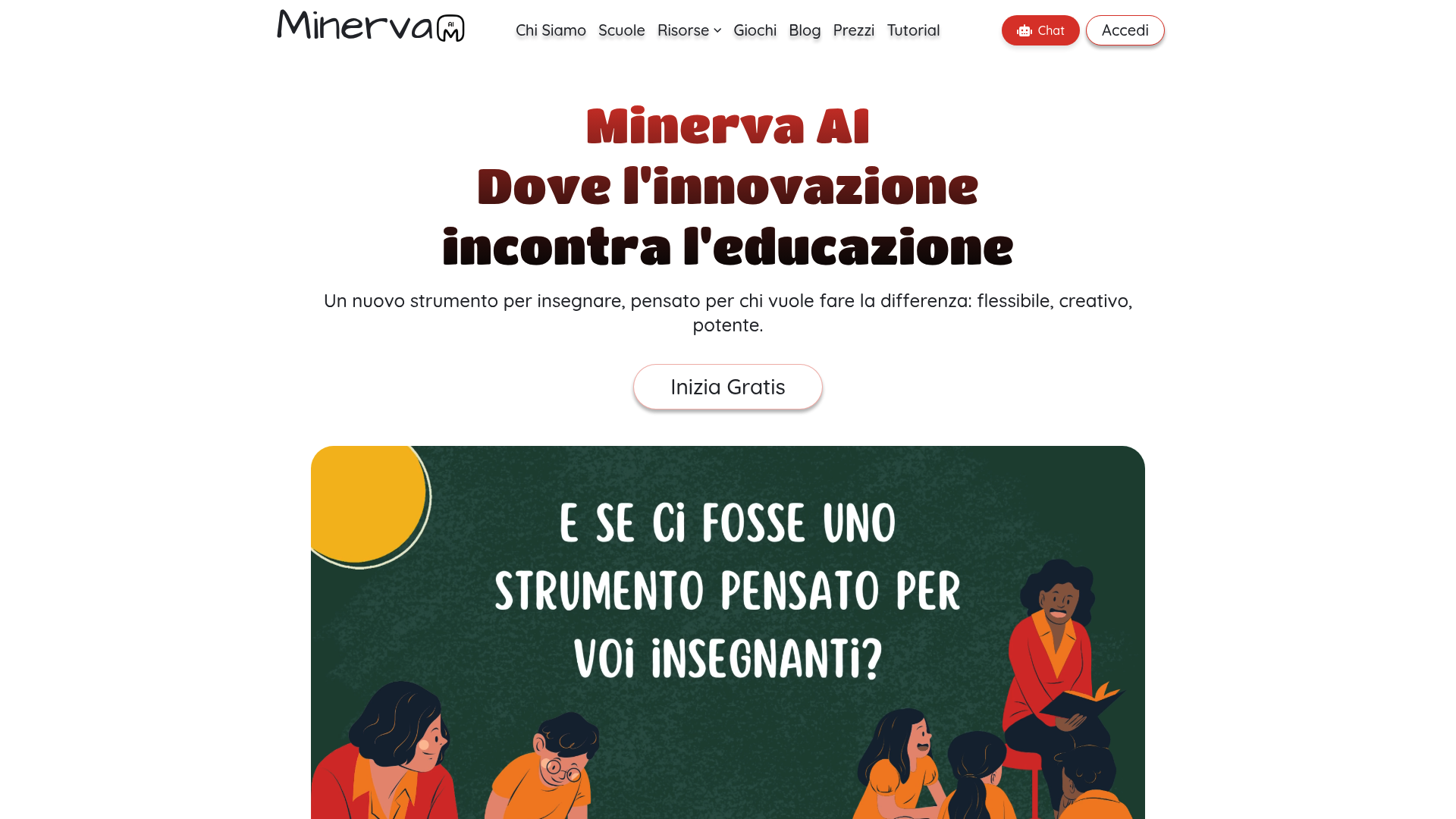 Screenshot of Minerva Education AI SRL