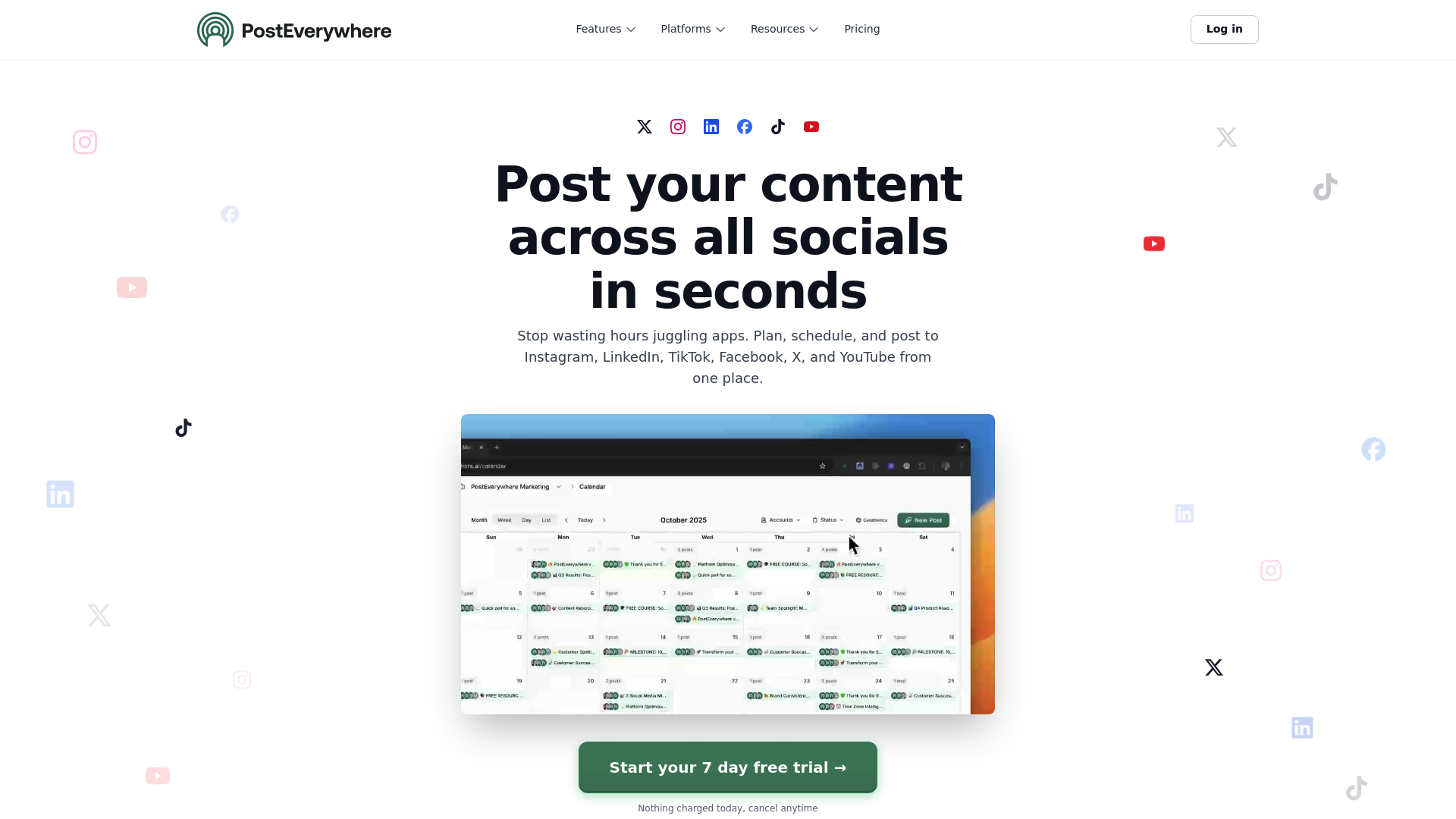 Screenshot of PostEverywhere.ai