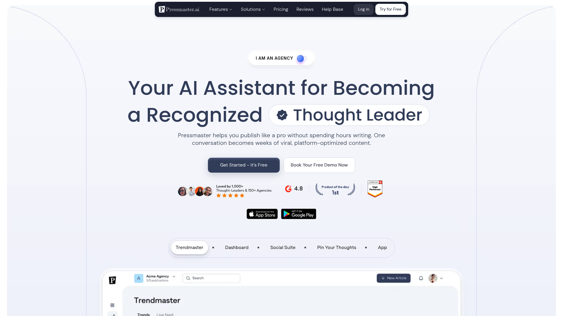 Screenshot of Pressmaster.ai