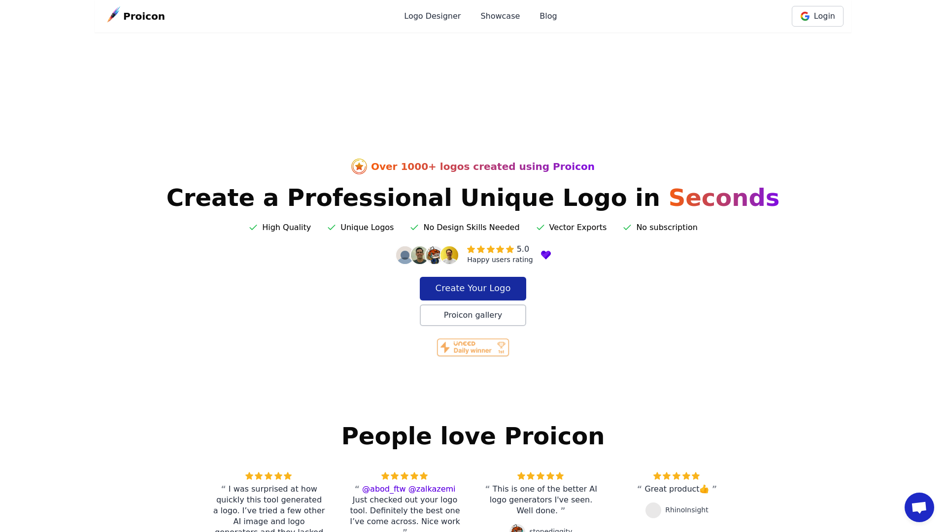 Screenshot of proicon