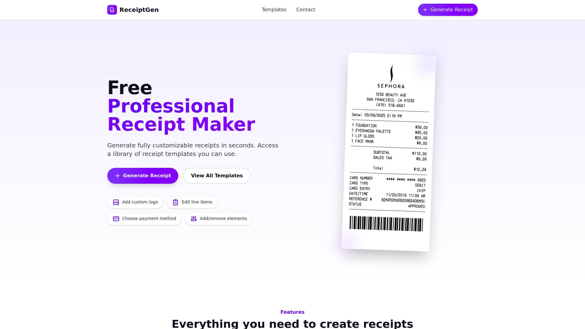 Receipt Maker screenshot