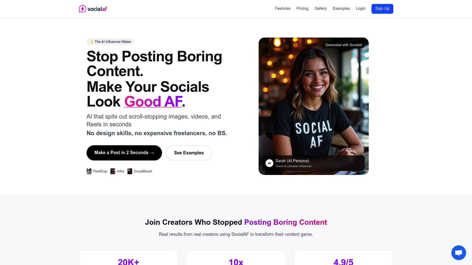 Screenshot of Socialaf.ai