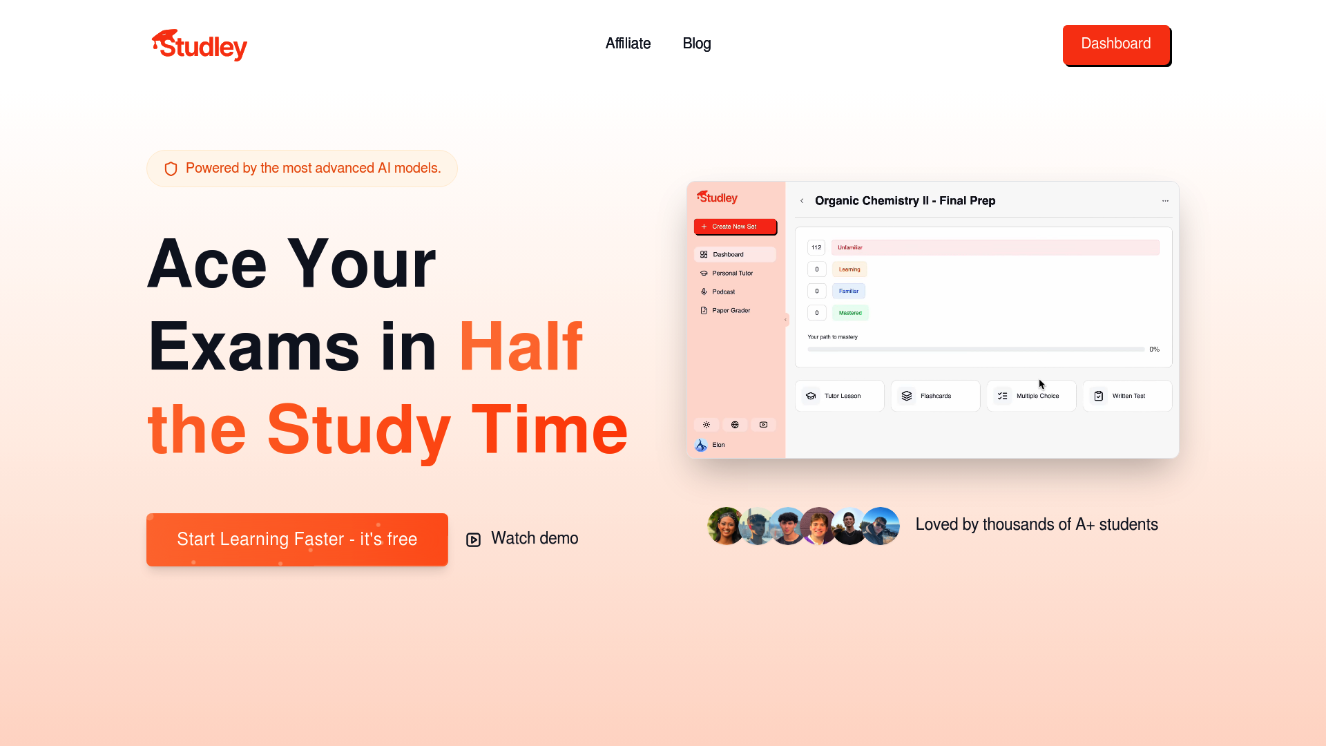 Screenshot of Studley AI