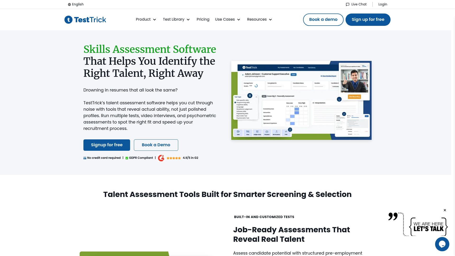 Screenshot of TestTrick