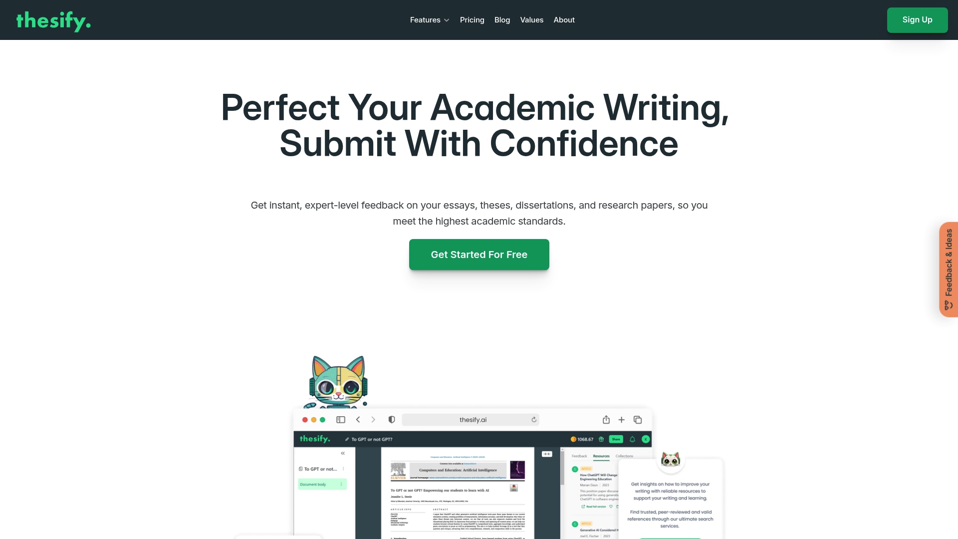 Screenshot of Thesify.ai