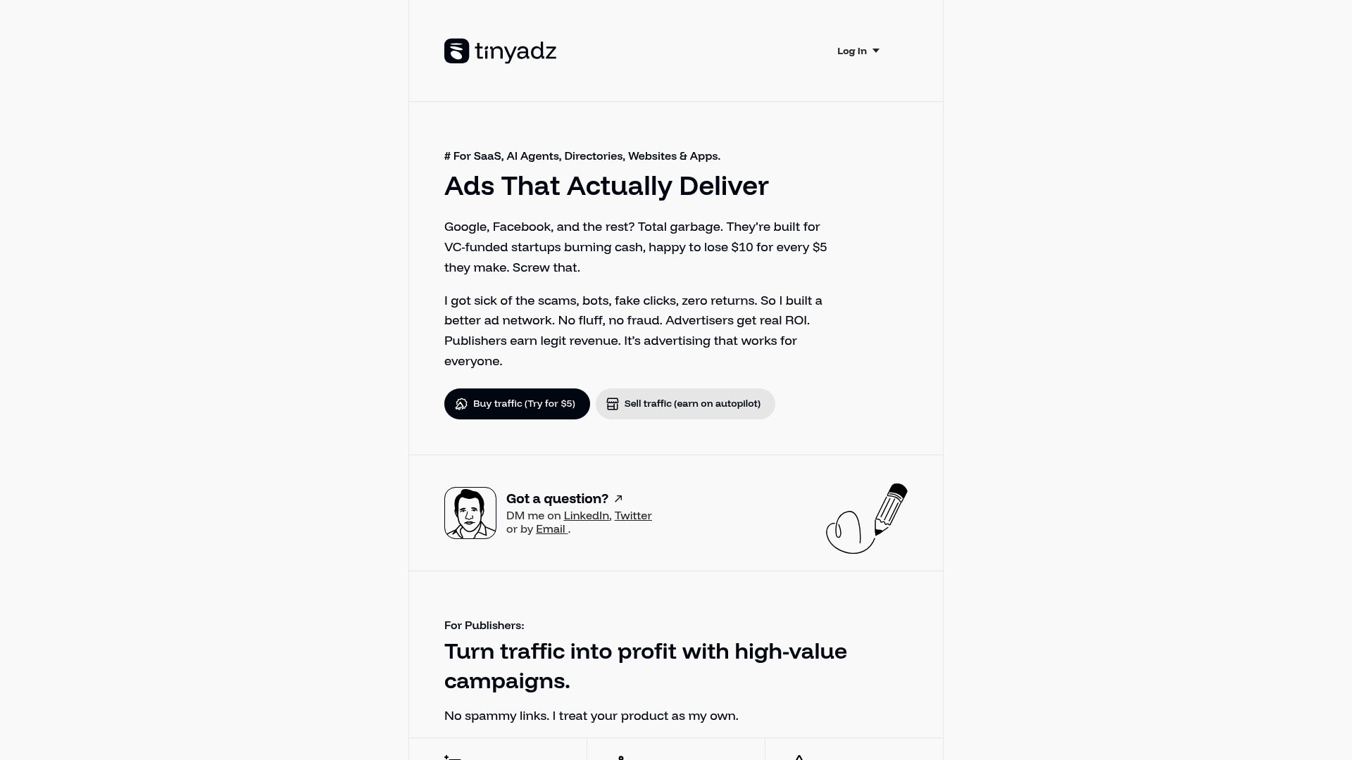Screenshot of TinyAdz