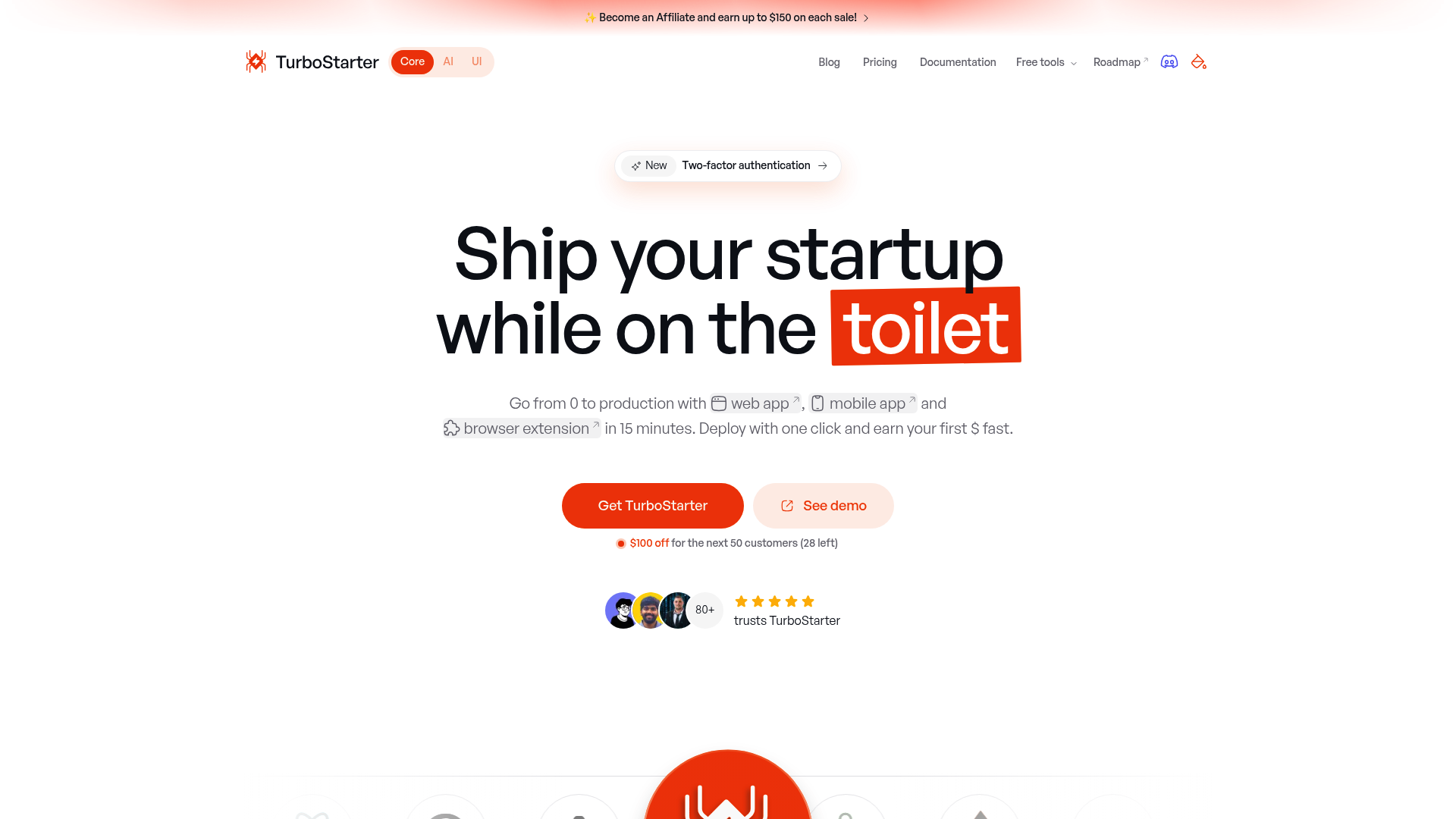 Screenshot of TurboStarter
