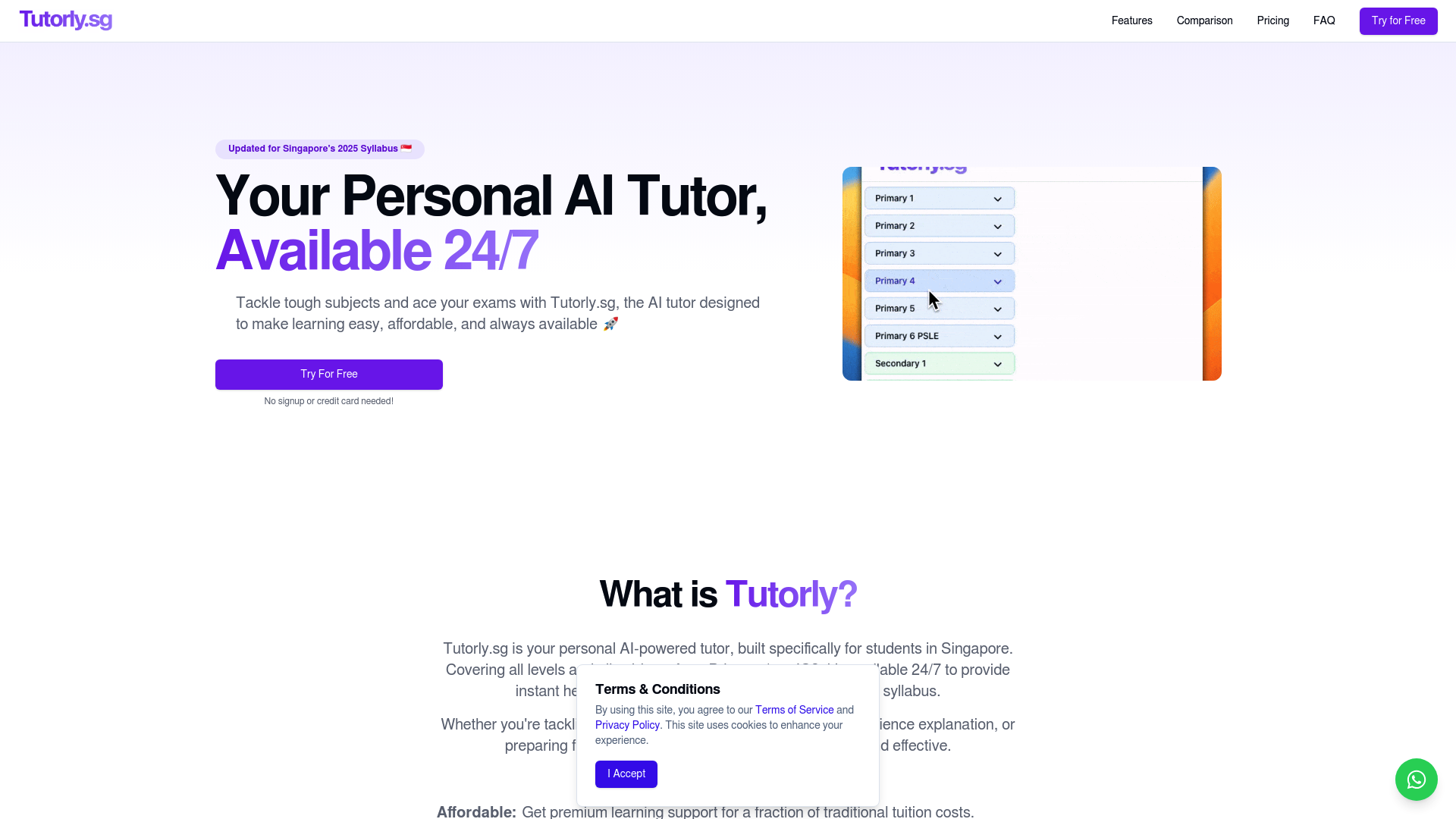 Screenshot of Tutorly.sg