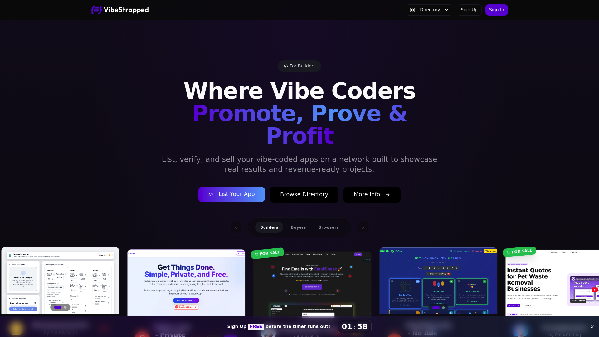 Vibe Coded Apps screenshot