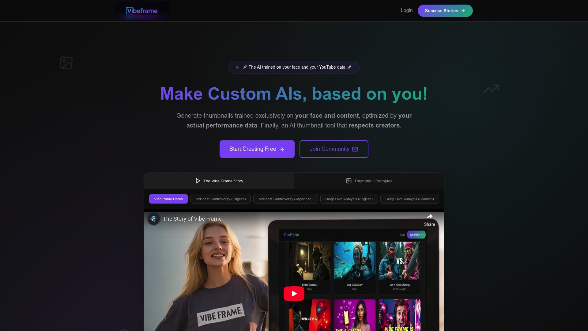 Screenshot of VibeFrame