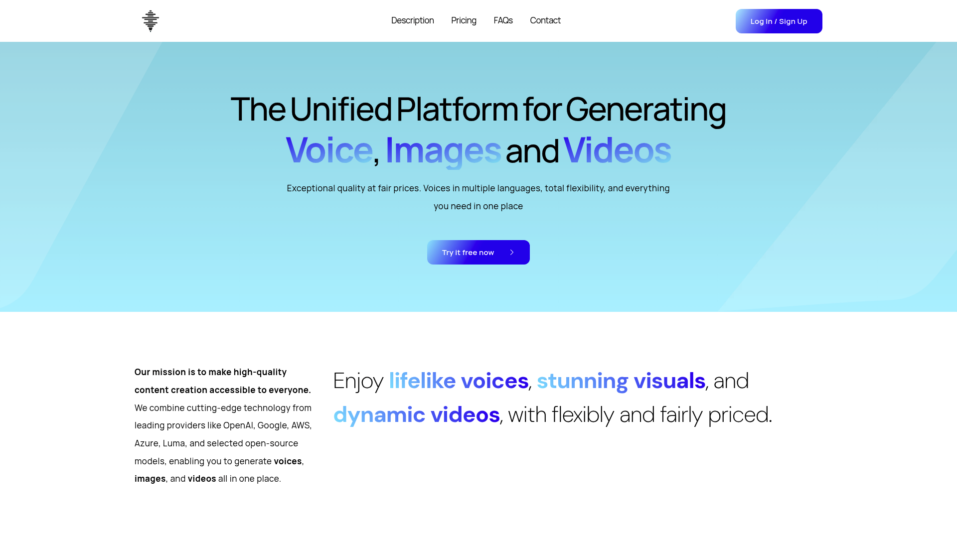 Screenshot of Voice-gen.ai
