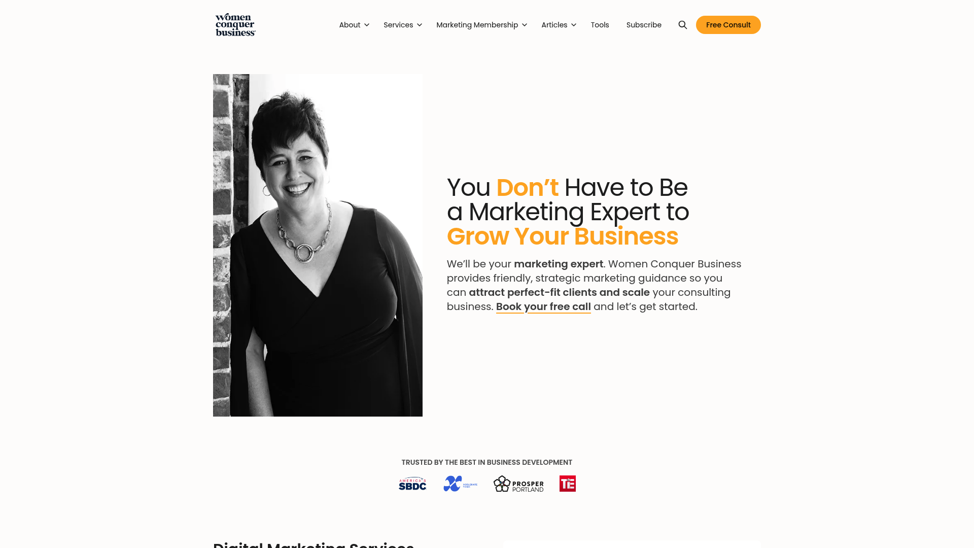 Screenshot of Women Conquer Business